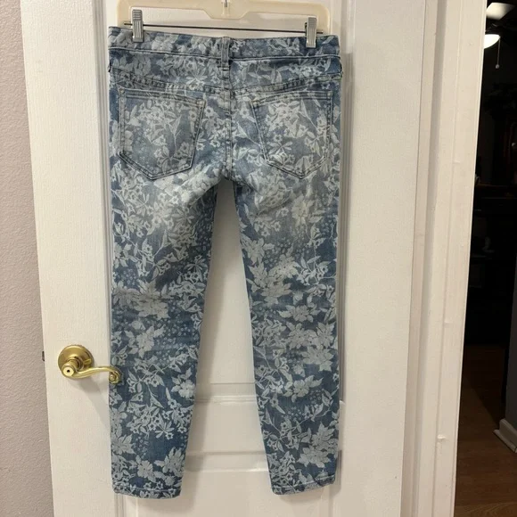 Free People Blue Printed Floral Ankle Cotton Jeans size 28 - Picture 3 of 12
